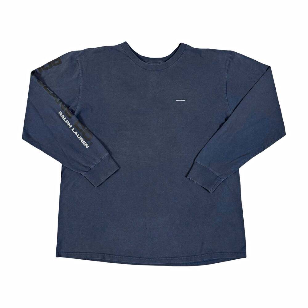 Vintage Fadef and Distressed Polo Jeans Co. Ralph Lauren Logo Long Sleeve Twe